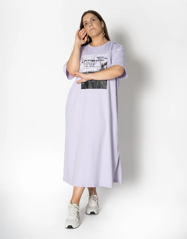 Graphic Print T-shirt Midi Dress