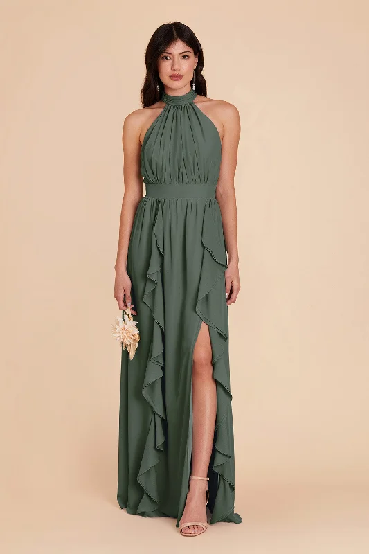 Joyce Chiffon Dress - Eucalyptus