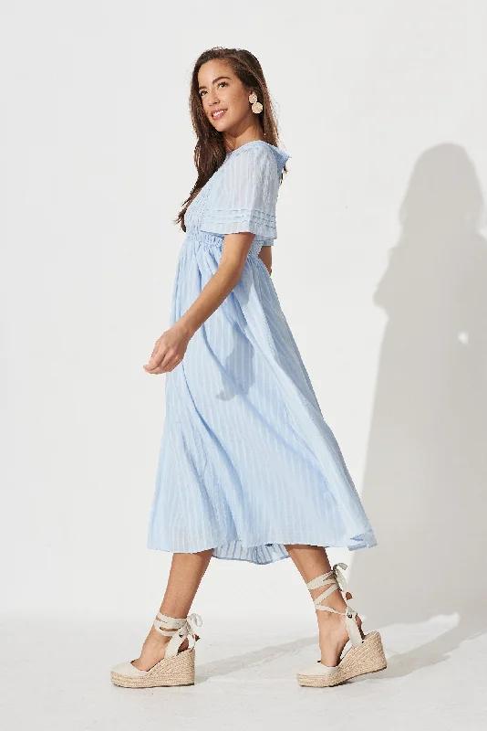 Talisa Maxi Dress In Sky Blue Cotton