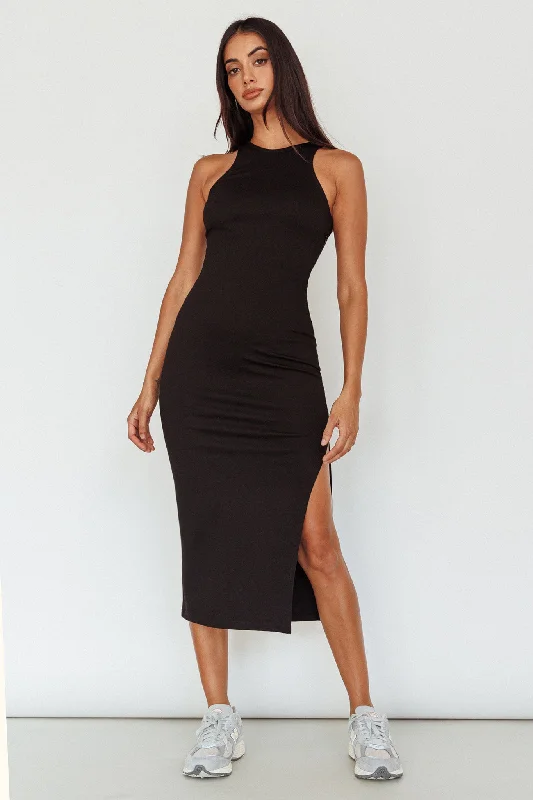 Voyage Racerback Midi Dress Black