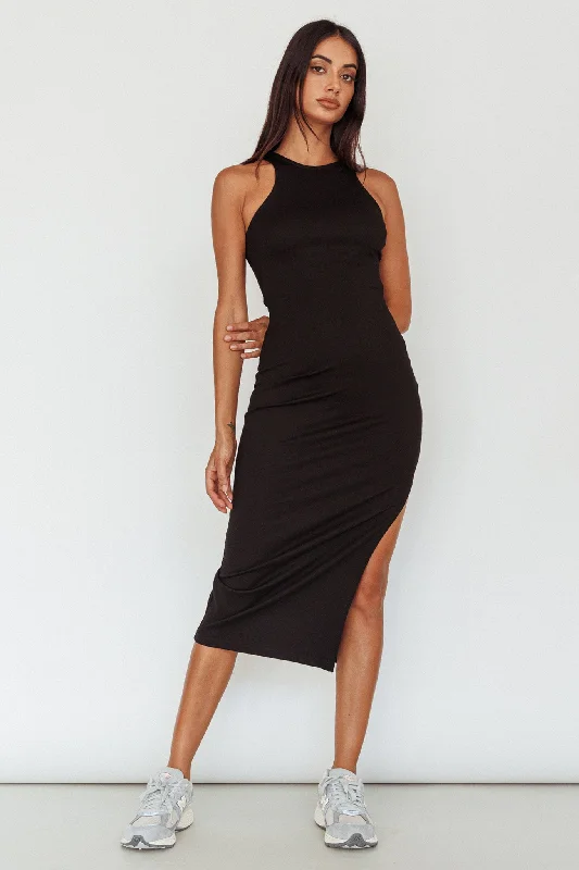 Voyage Racerback Midi Dress Black